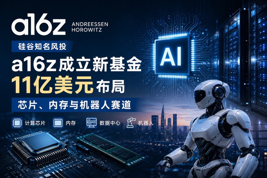 a16z押注“机器时代”:11亿美元砸向芯片、内存和机器人